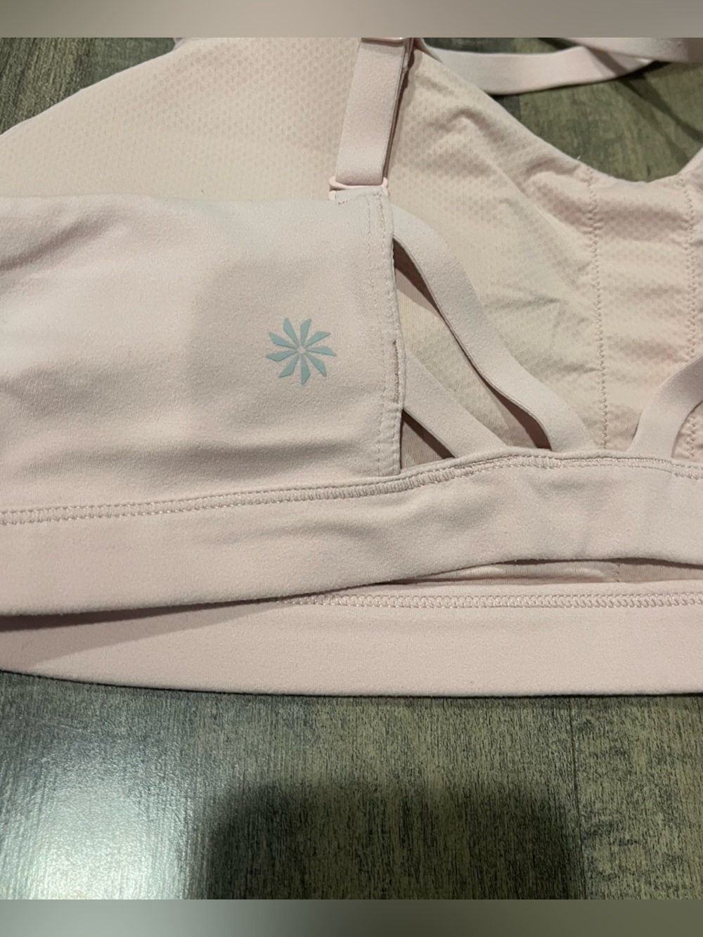 Athleta Elation Strappy Sports Bra Pink Size L Large Yoga Low Impact - Picture 6 of 11